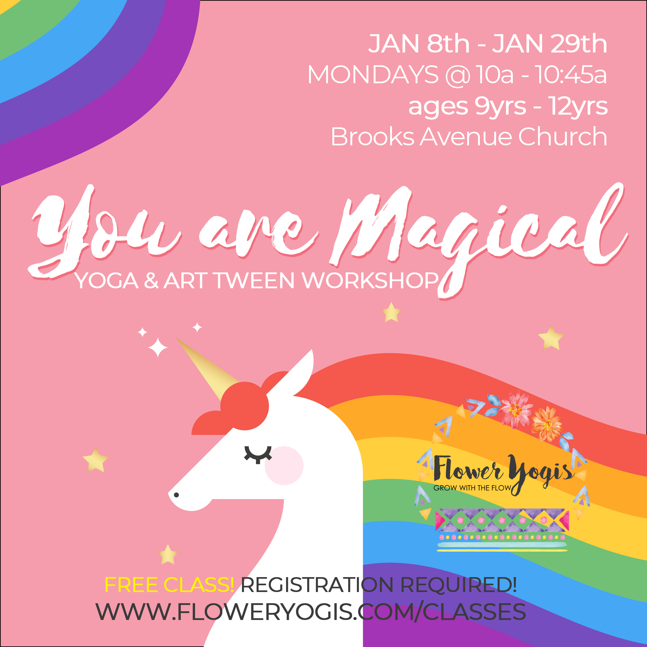 YOU ARE MAGICAL 4 week Yoga & Art Tween Workshop